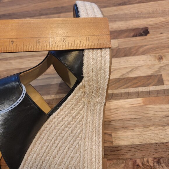 Michael Kors Bradley Black Leather Wedge Sandal MSRP $230 - Picture 9 of 14